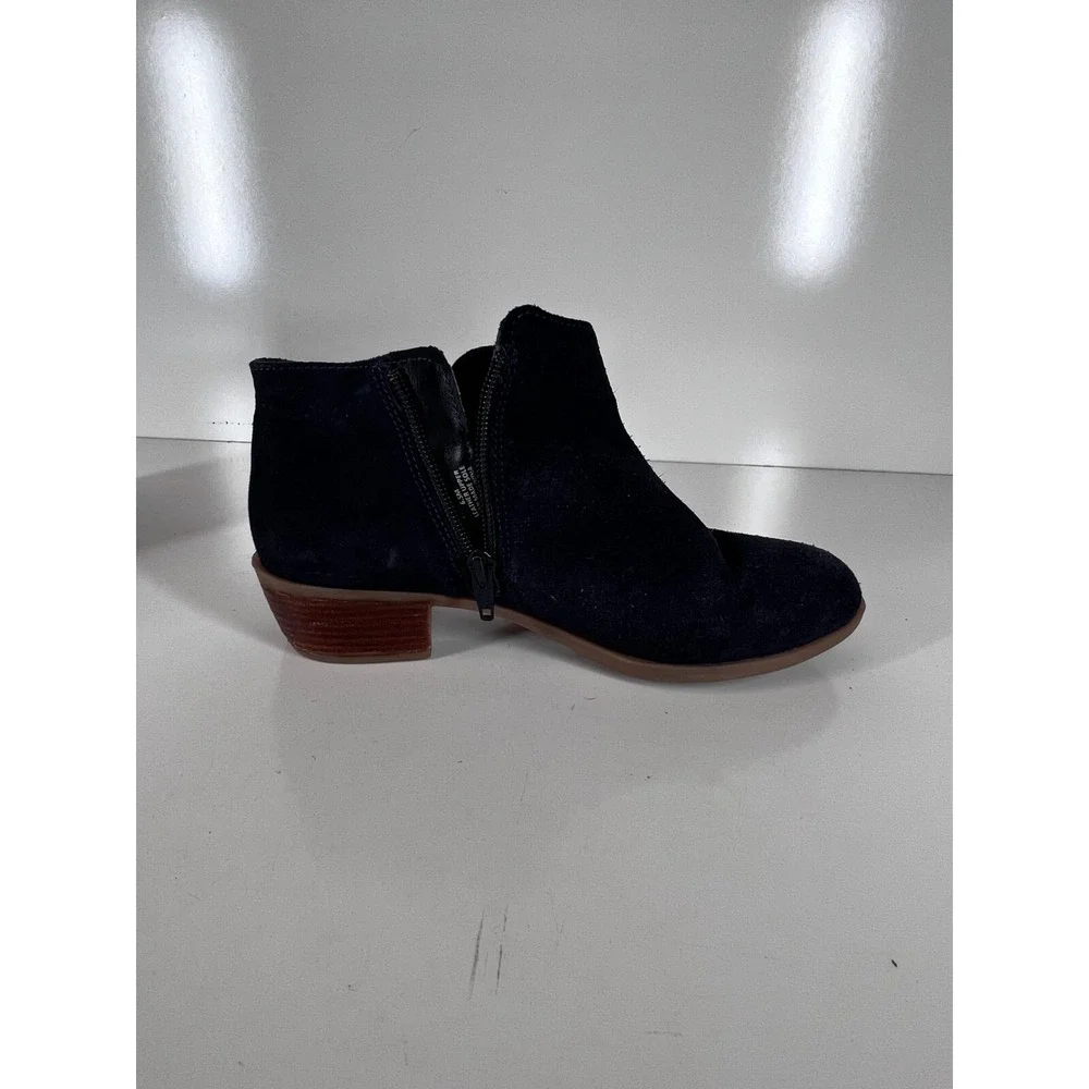 Diba True Blue Suede Pull On Ankle Block Heeled Boots Womens SZ 6.5 M USA